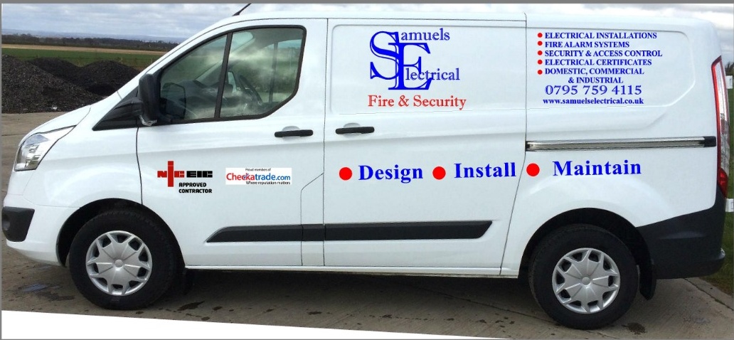 Samuels Electrical Fire and Security company van